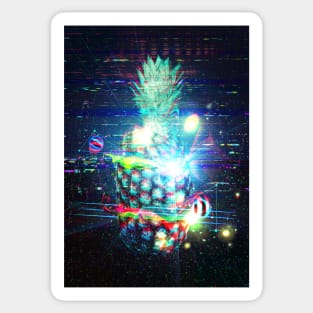 Cutted pineapple glitchy design Sticker